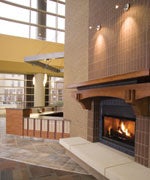 Photo of fireplace in the lobby