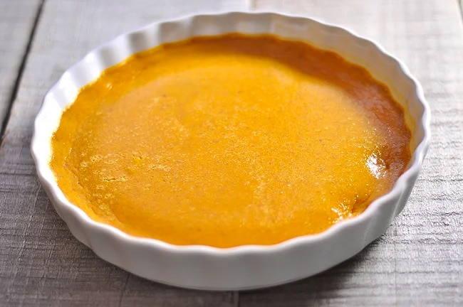 pumpkin custard in ramekin