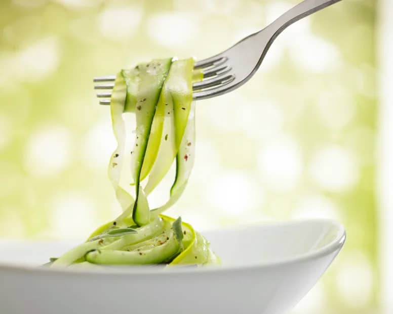 veggie pasta on a fork